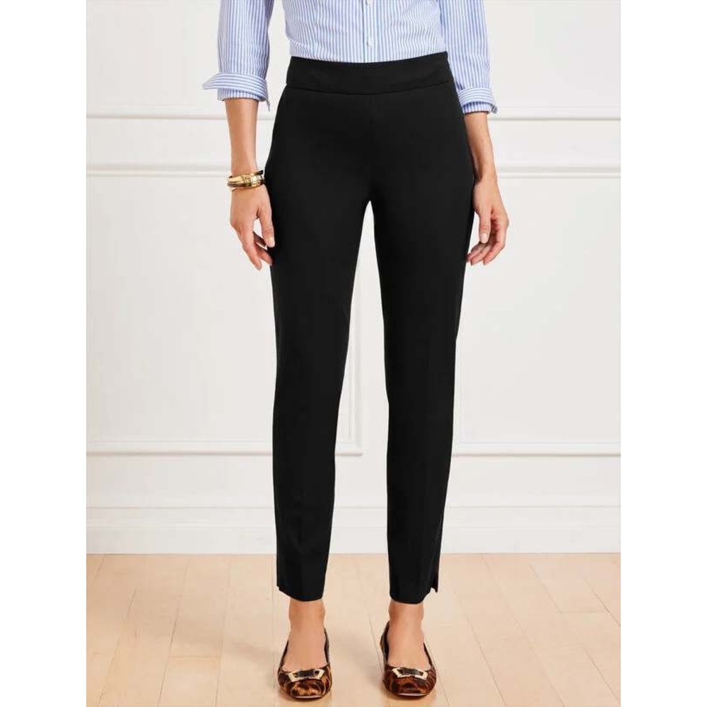 Talbots Chatham Black Straight Leg Dress Pants Womens 12P Petite